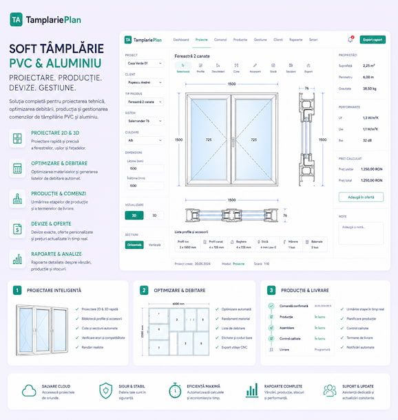 Software program tamplarie pvc si aluminiu